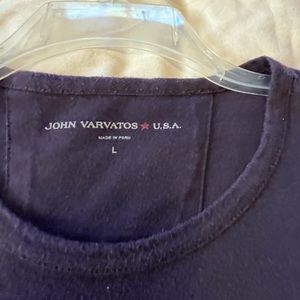 john varvatos  star usa slub crew LS shirt L pre-owned